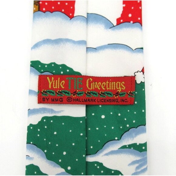 Lot of 2 Vintage 90s Mens Neckties Wide Classic Santa Golfing Hallmark Christmas - Picture 11 of 16